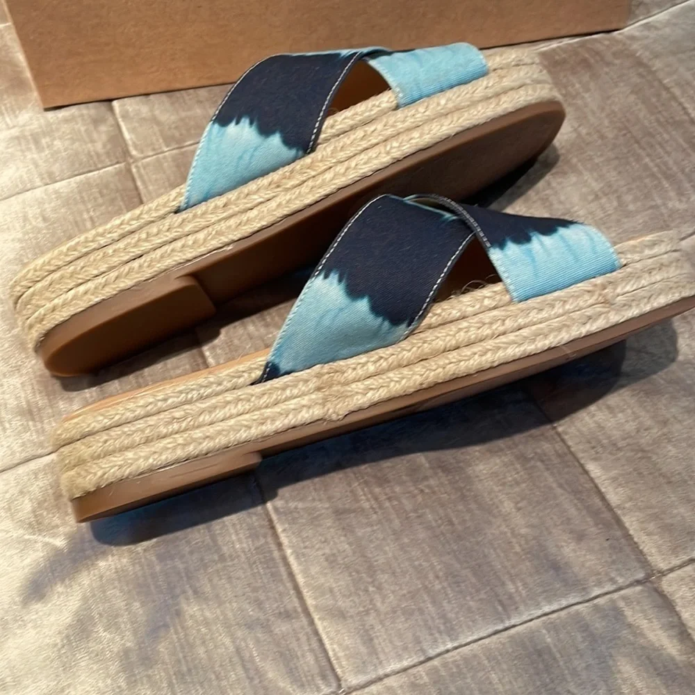 LUCKY BRAND Denim Tie Dye Espadrille Sandals Blue Ombré NWOTS - Picture 7 of 10